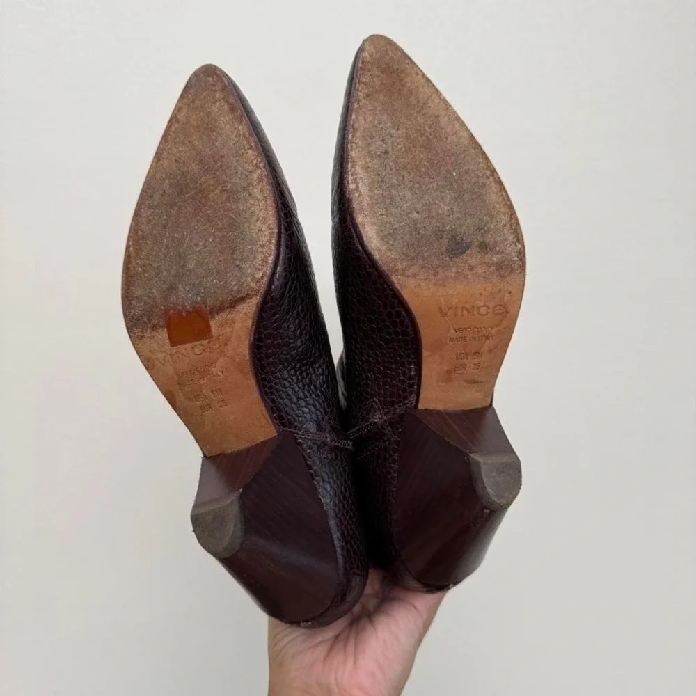 Vince Burgundy Python Ankle Boot size 5 snake reptile red - Picture 4 of 7